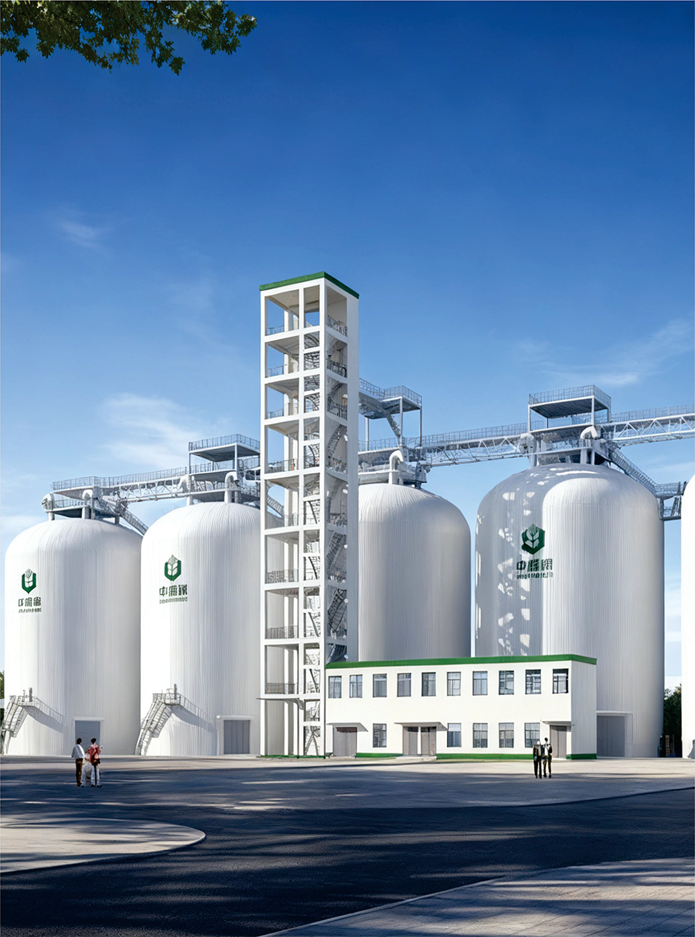 Gas film grain silo
