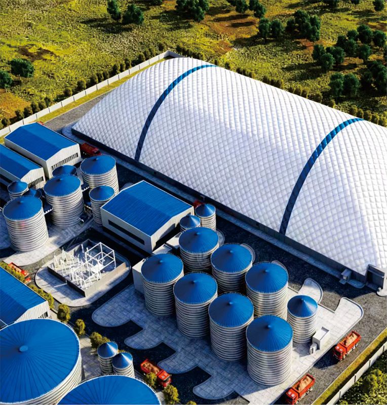 Gas film grain silo